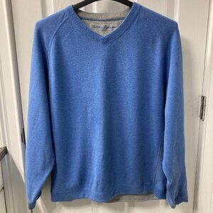 Tommy Bahama Blue Gray Lining V-Neck Sweater Medium/Large
